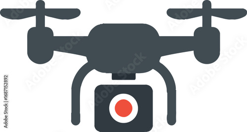 Aerial Observer: This vector illustration presents a modern drone in a clean, minimalistic design, perfect for projects related to technology, surveillance, or aerial photography.