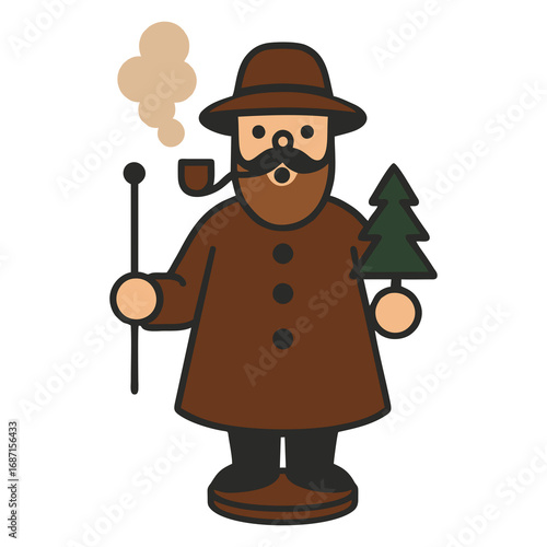 German Smoker Man Figurine
