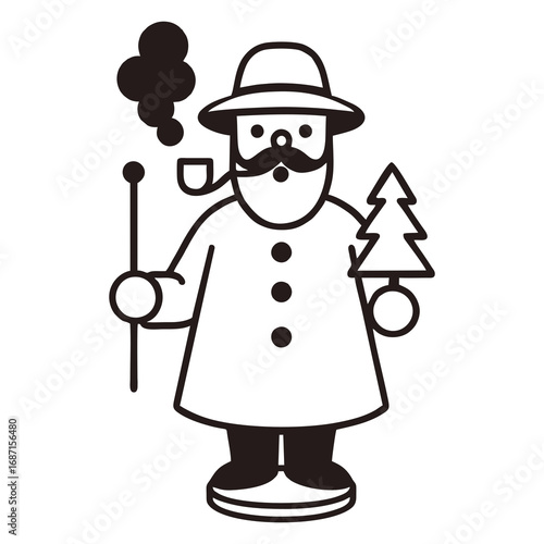 German Smoker Man Figurine