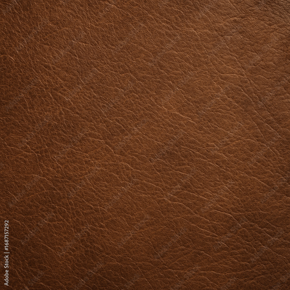 Fototapeta premium Rich brown leather texture with natural grain pattern, ideal for backgrounds or design elements