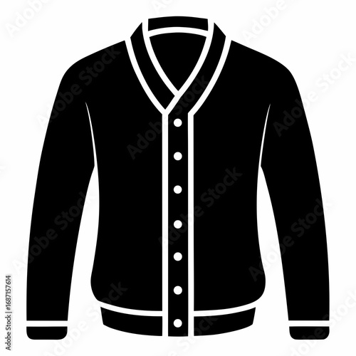 Cardigan Sweater Black Silhouette