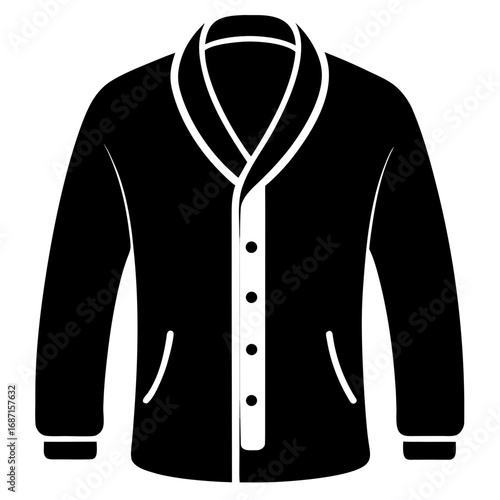 Cardigan Sweater Black Silhouette