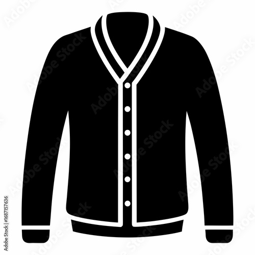 Cardigan Sweater Black Silhouette