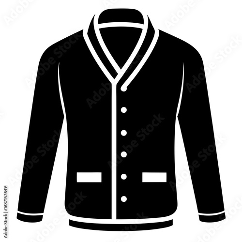 Cardigan Sweater Black Silhouette