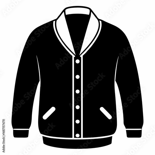 Cardigan Sweater Black Silhouette