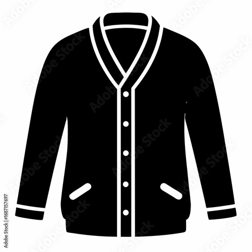 Cardigan Sweater Black Silhouette