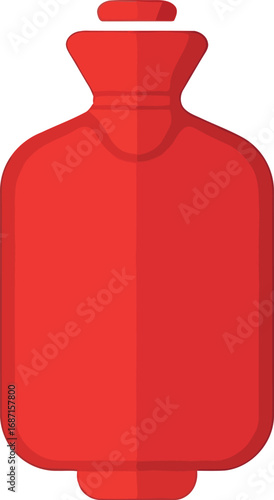 Red hot water bottle warm comfort cozy relief heat therapy vector