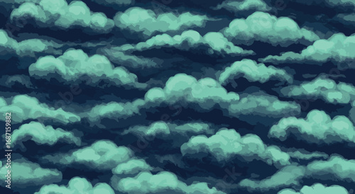 Teal and dark blue stormy clouds