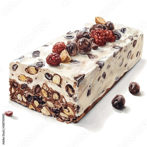 Halva, watercolor drawing vector, isolated on a white background.