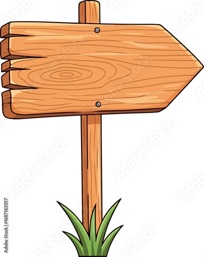 Rustic wooden arrow signpost isolated pointing direction choice crossroads journey adventure vector
