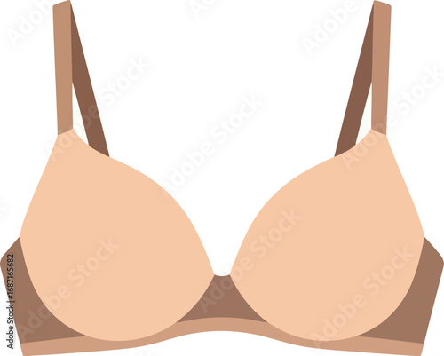 Seamless padded bra everyday comfort nude beige t-shirt style undergarment vector
