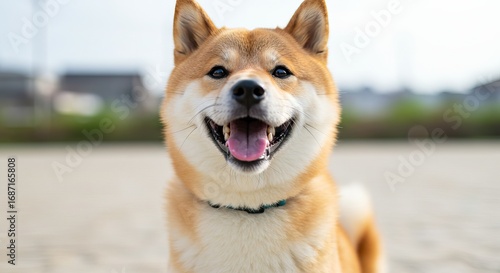 Shiba Inu smiling upclose