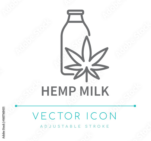 Hemp Milk Line Icon