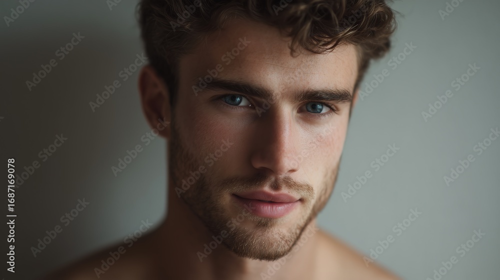 Fototapeta premium Handsome Man with Blue Eyes