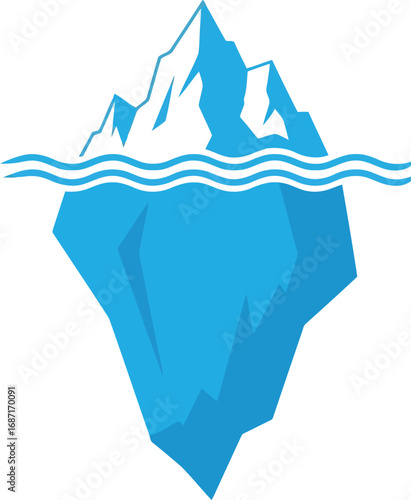 Majestic iceberg floating in ocean surface arctic environment concept vector