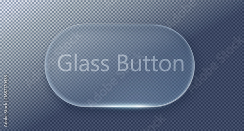 Vector Transparent Glass Buttons. UI UX Glass Screen of Mobile Device. Smartphone Interface Design. Design Elements for Application Phone, Game Menu and Website. Transparent Background
