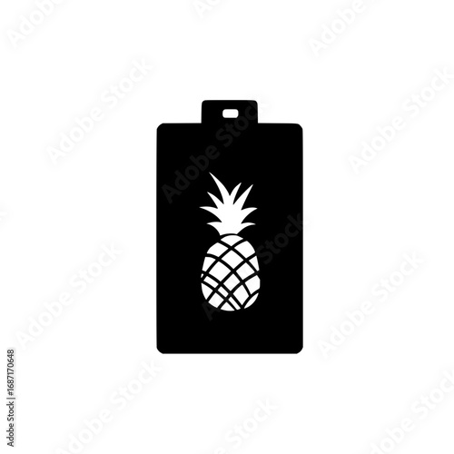 Tropical food clipboard with pineapple icon for recipe planning fruit tracker or kitchen journal