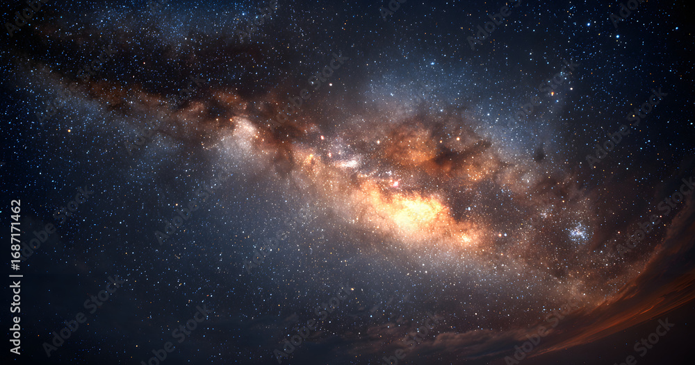 Fototapeta premium Milky way stars and constellations with a galaxy bacground.