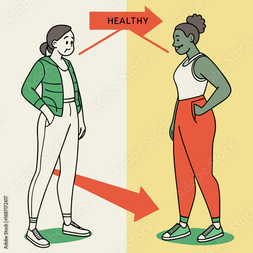 Transformation to a Healthy Lifestyle Illustration