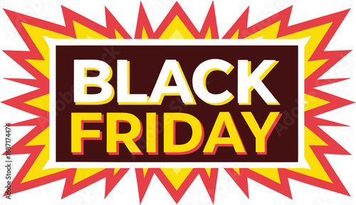 Black Friday text banner vector on transparent background. Black Friday sale