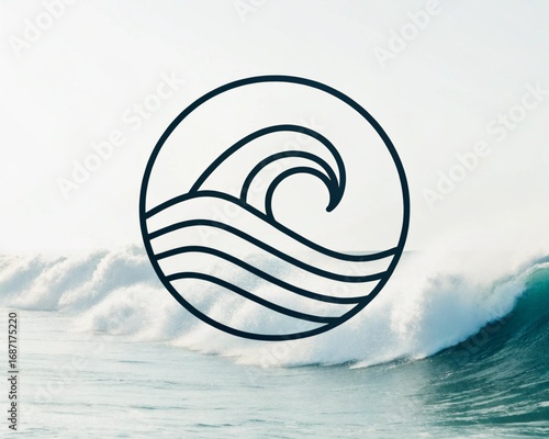 Ocean Wave Minimalist Logo Design Clean, Elegant Line Art