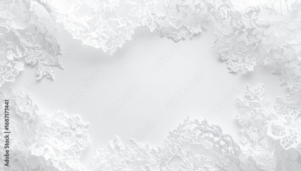 Obraz premium Delicate White Floral Frame - Soft, Textured Background.