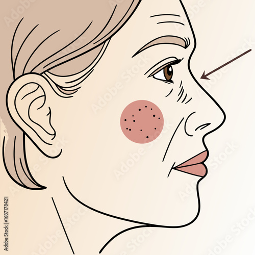 Facial aging wrinkles and skin conditions