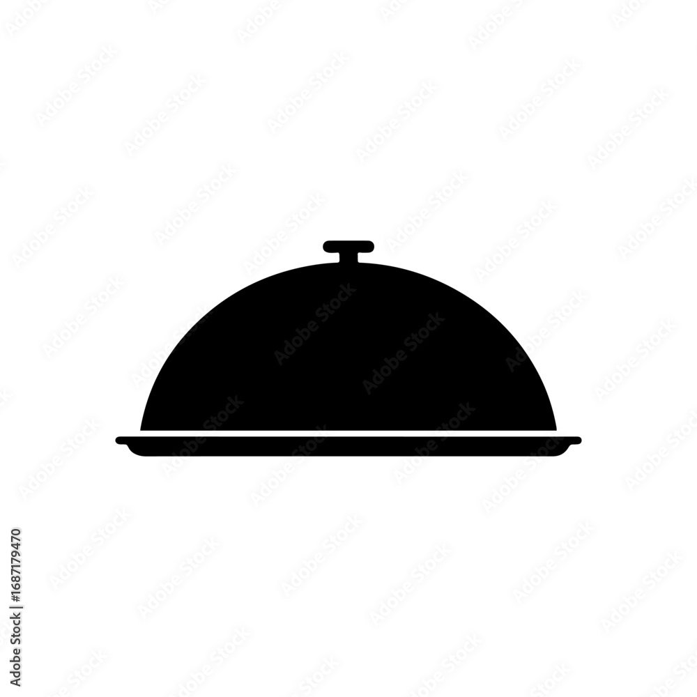 Obraz premium Platter silhouette icon vector flat design.