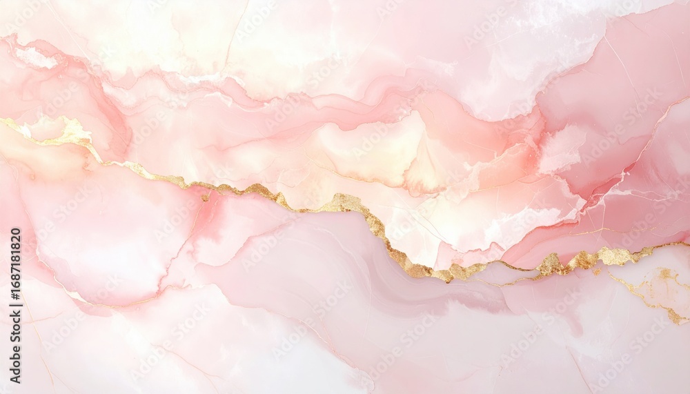 Obraz premium Serene Blush Pink and Gold Marble Texture - Abstract Art Background.