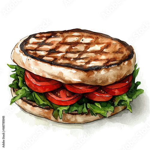 Falafel, watercolor illustration vector, isolated on a white background.