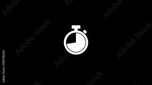 Animation of stopwatch. stopwatch icon on black background