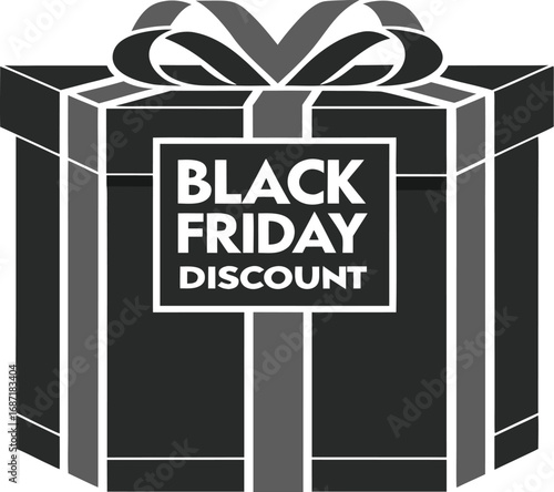 Black Friday Gift box banner and sale vector