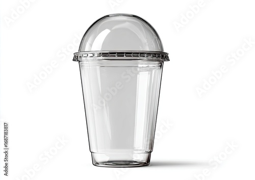Clear plastic disposable cup with dome lid (2)