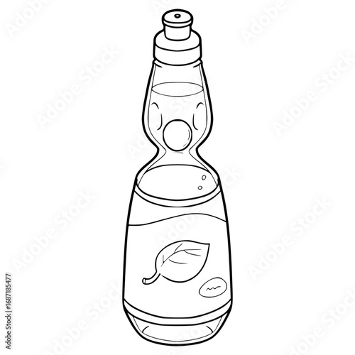 matcha ramune illustration hand drawn outline vector