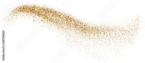 Gold glitter. Golden sparkle confetti. Shiny glittering dust.
