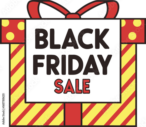Black Friday Gift box banner and sale vector