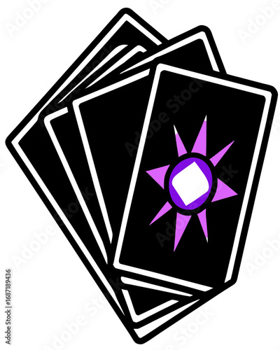 Mystical Tarot Card Deck, a Vector Icon for Fortune Telling and Magic Games
