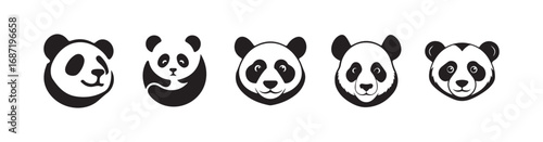 Panda bear cartoon Vector icon isolated on white background,  wildlife animal symbol, vector illustration eps 10.