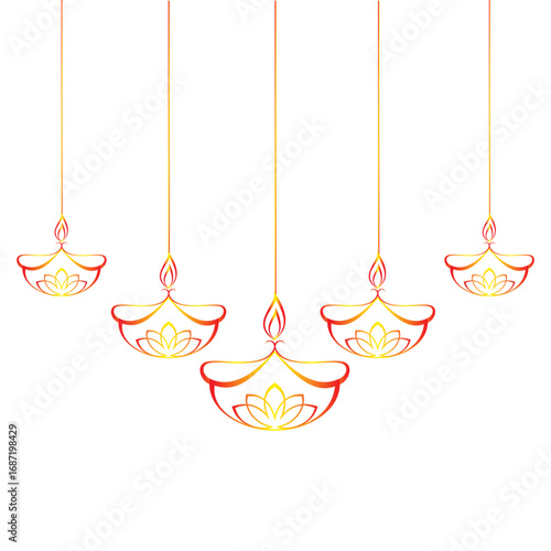 diwali candle line art