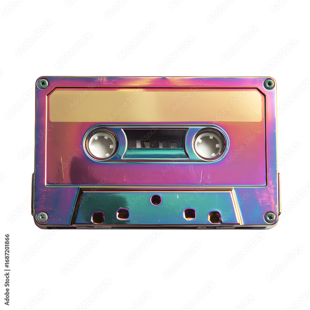Fototapeta premium audio cassette tape on transparent background isolated PNG