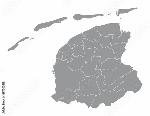 Friesland administrative map