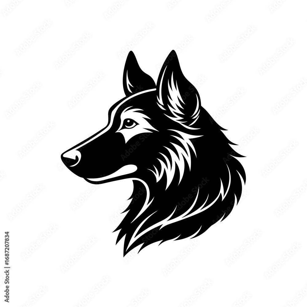 Naklejka premium dog profile loyal vector illustration 