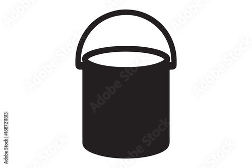 bucket silhouette vector, paint bucket silhouette vector illustration