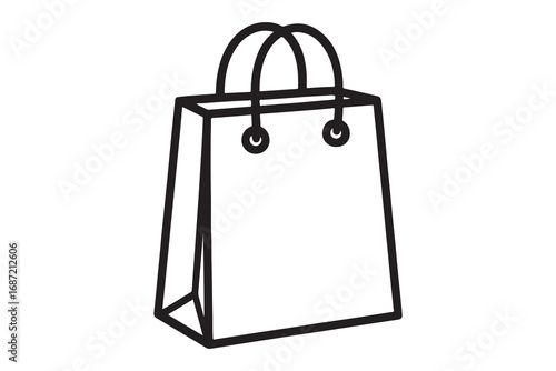 shopping bag icon isolated on white