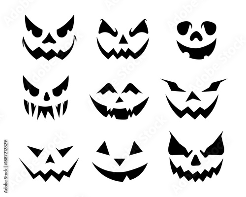 JackoLantern Face Templates  Spooky Halloween Designs
