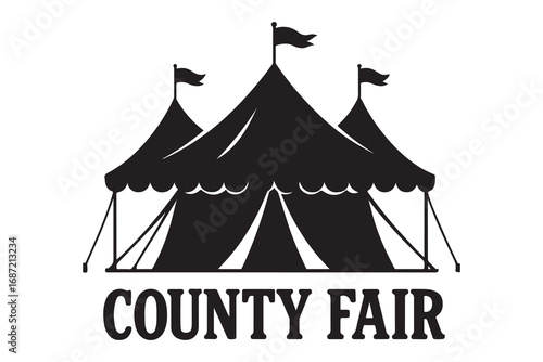 County Fair emblem design template on white background    