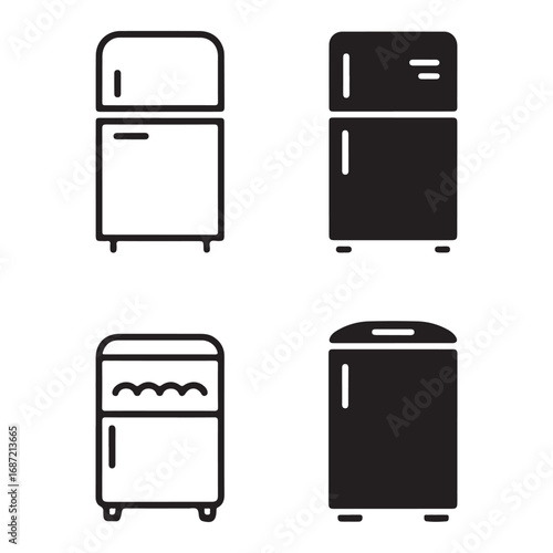 Food storage refrigerator icons