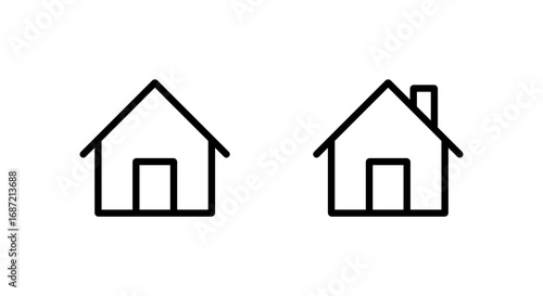 Home icon in line style. House, building, and real estate symbol for property and homepage design