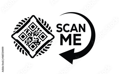 QR code scan icon set. Scan me frame. QR code scan for smartphone. QR code for mobile app, payment and identification. Vector illustration.