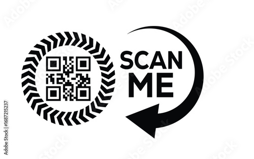 QR code scan icon set. Scan me frame. QR code scan for smartphone. QR code for mobile app, payment and identification. Vector illustration.